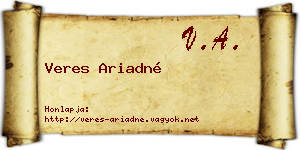 Veres Ariadné névjegykártya